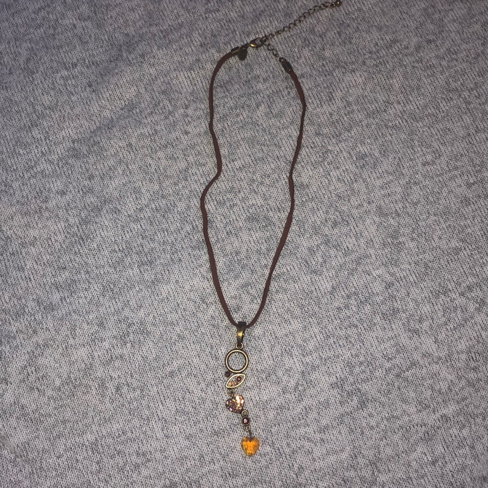 Lia Sophia amber heart rope necklace